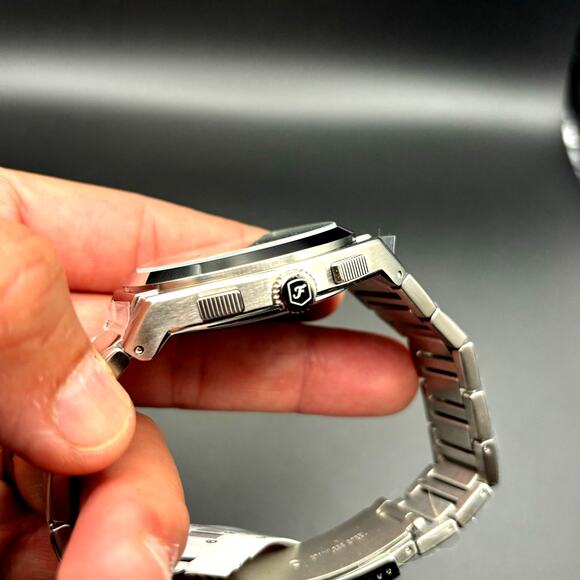 Fossil Mens FS6117 Everett Chronograph 44mm Stainless Steel Turquoise Dial NIBWT - Picture 10 of 17